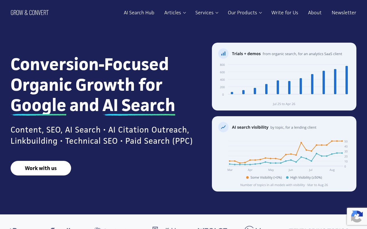 Grow and Convert homepage