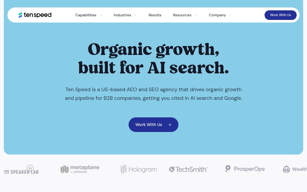 Ten Speed homepage