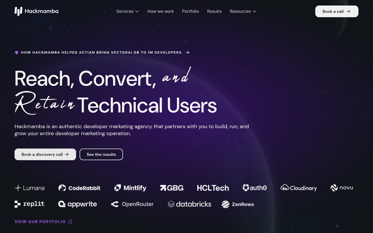 Hackmamba homepage