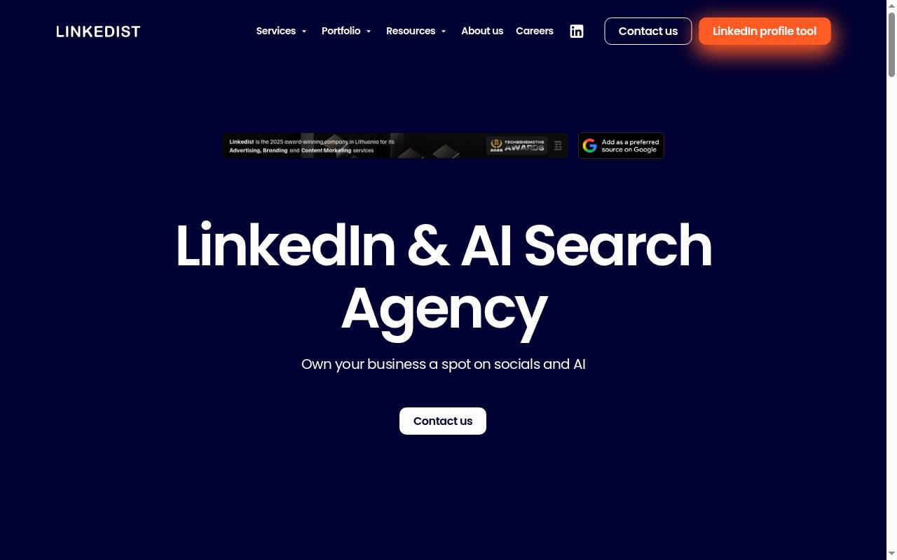 Linkedist homepage
