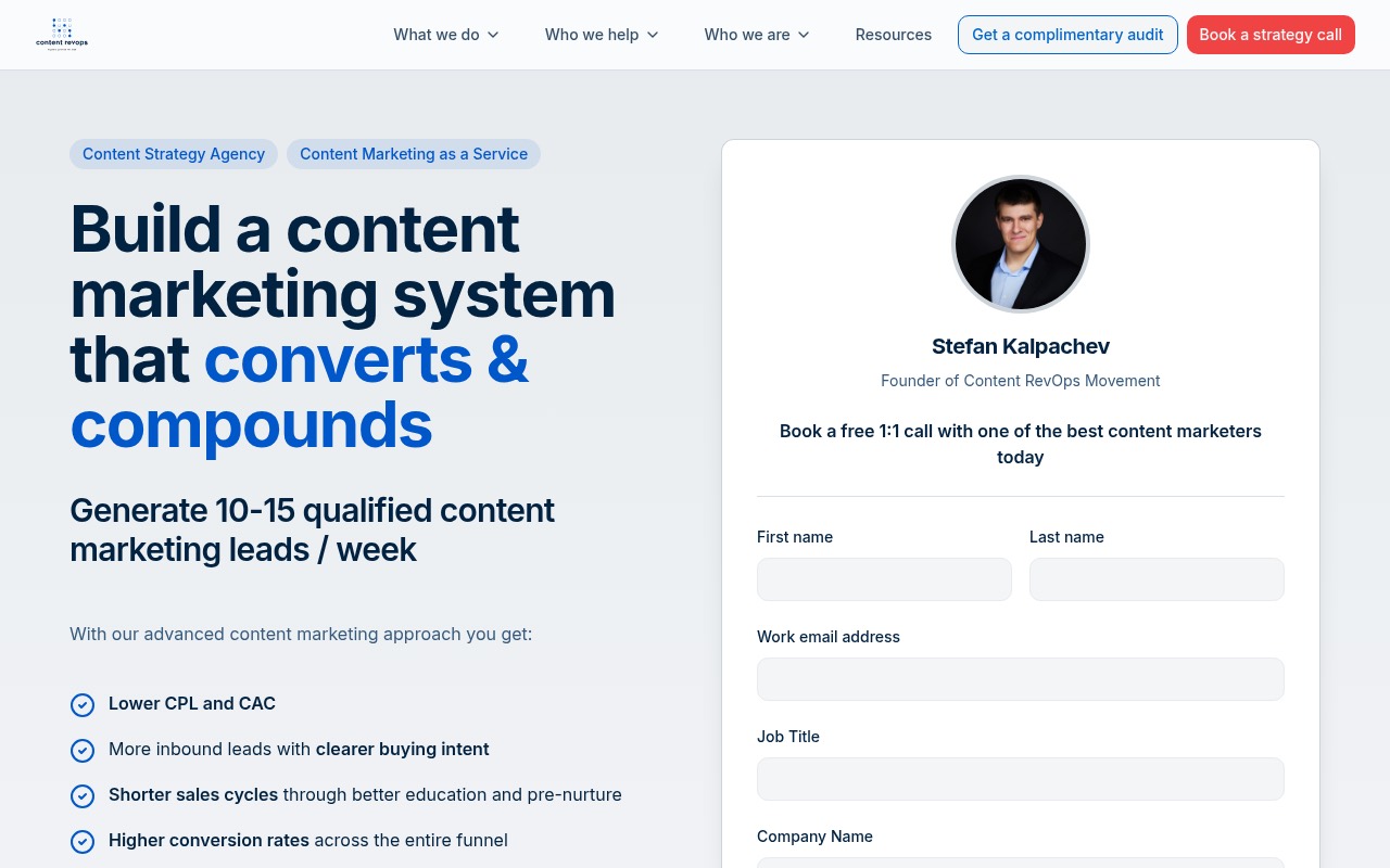 Content RevOps homepage