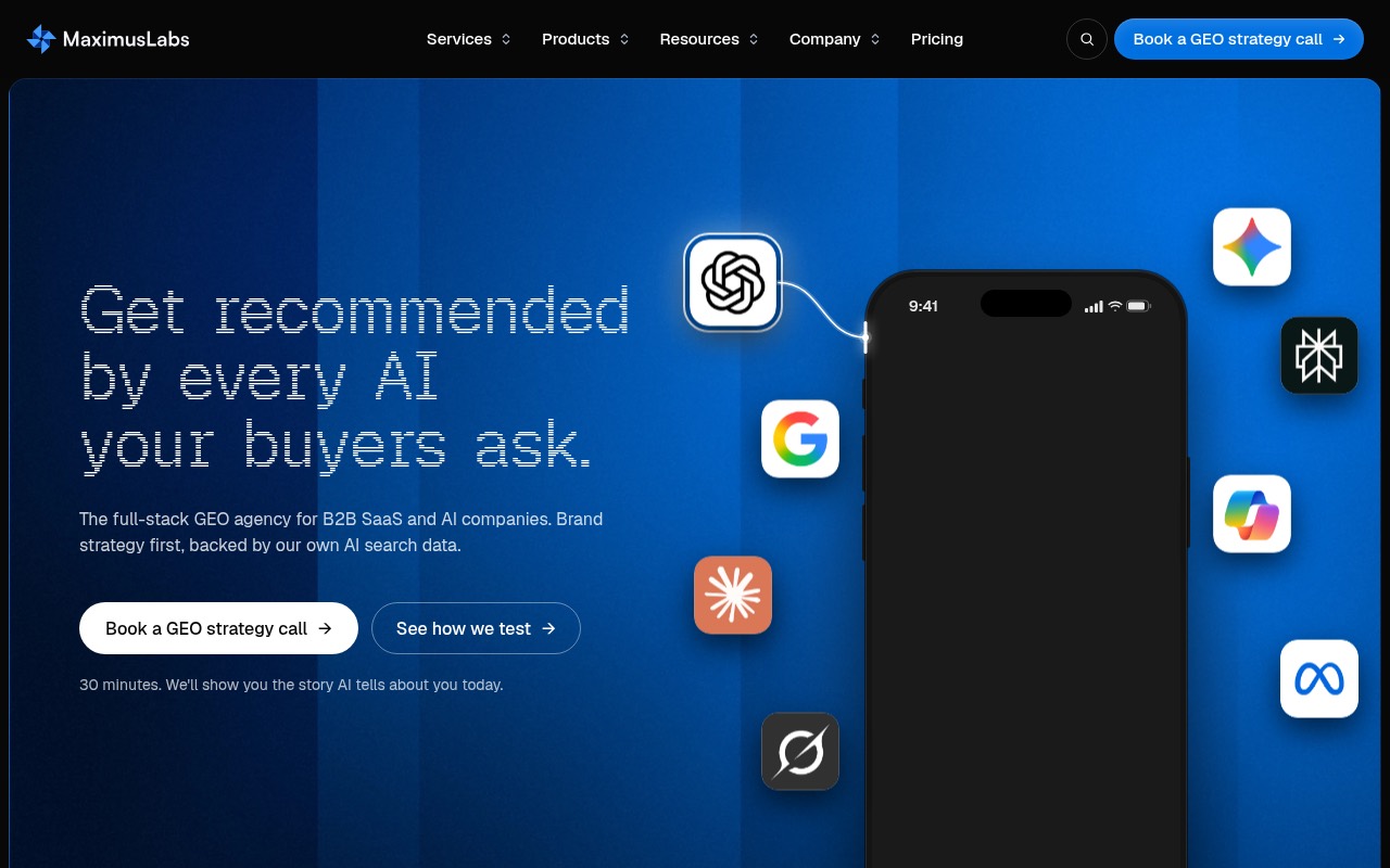 MaximusLabs AI homepage