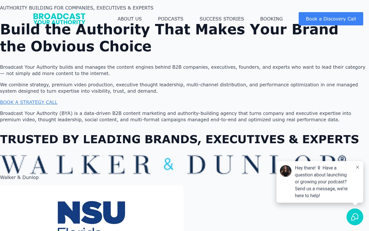 Broadcast Your Authority homepage