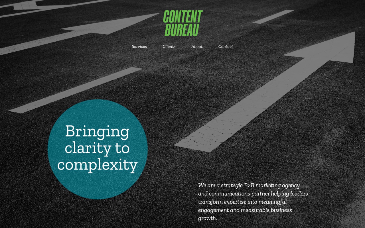 The Content Bureau homepage