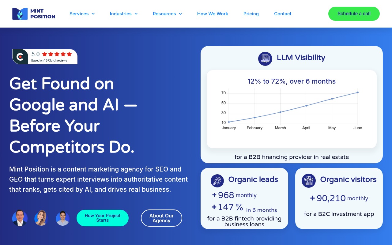 Mint Position homepage