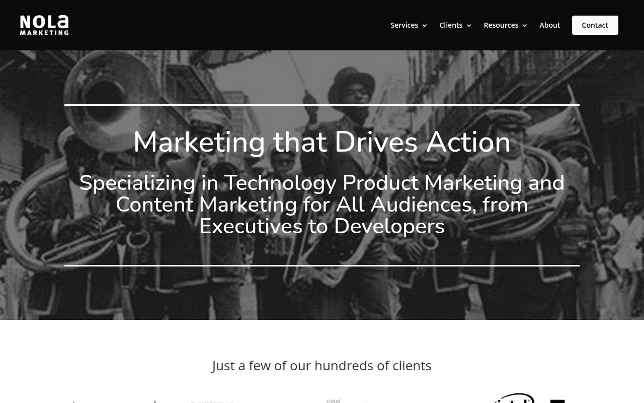 NOLA Marketing homepage