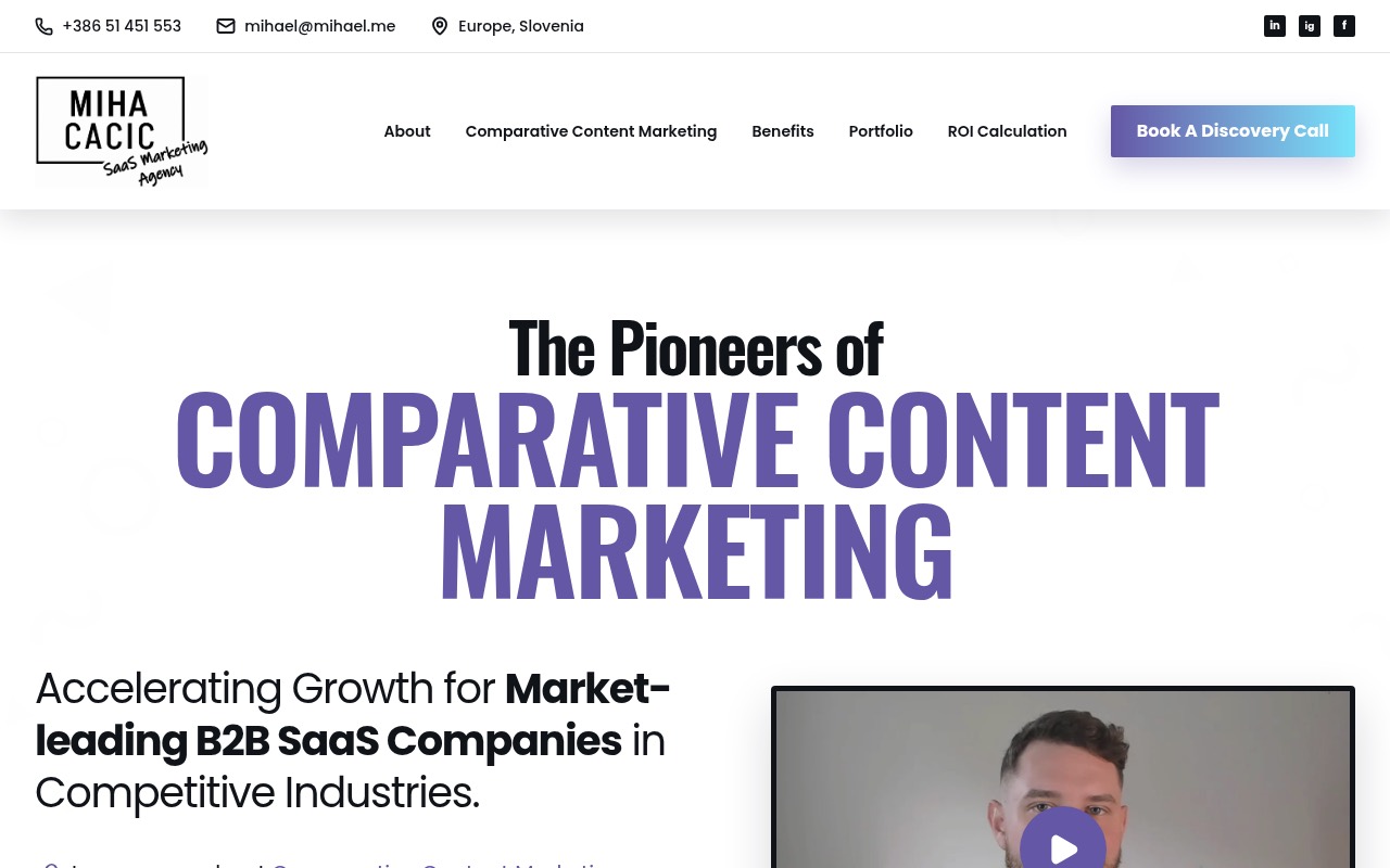 Miha Cacic Marketing homepage