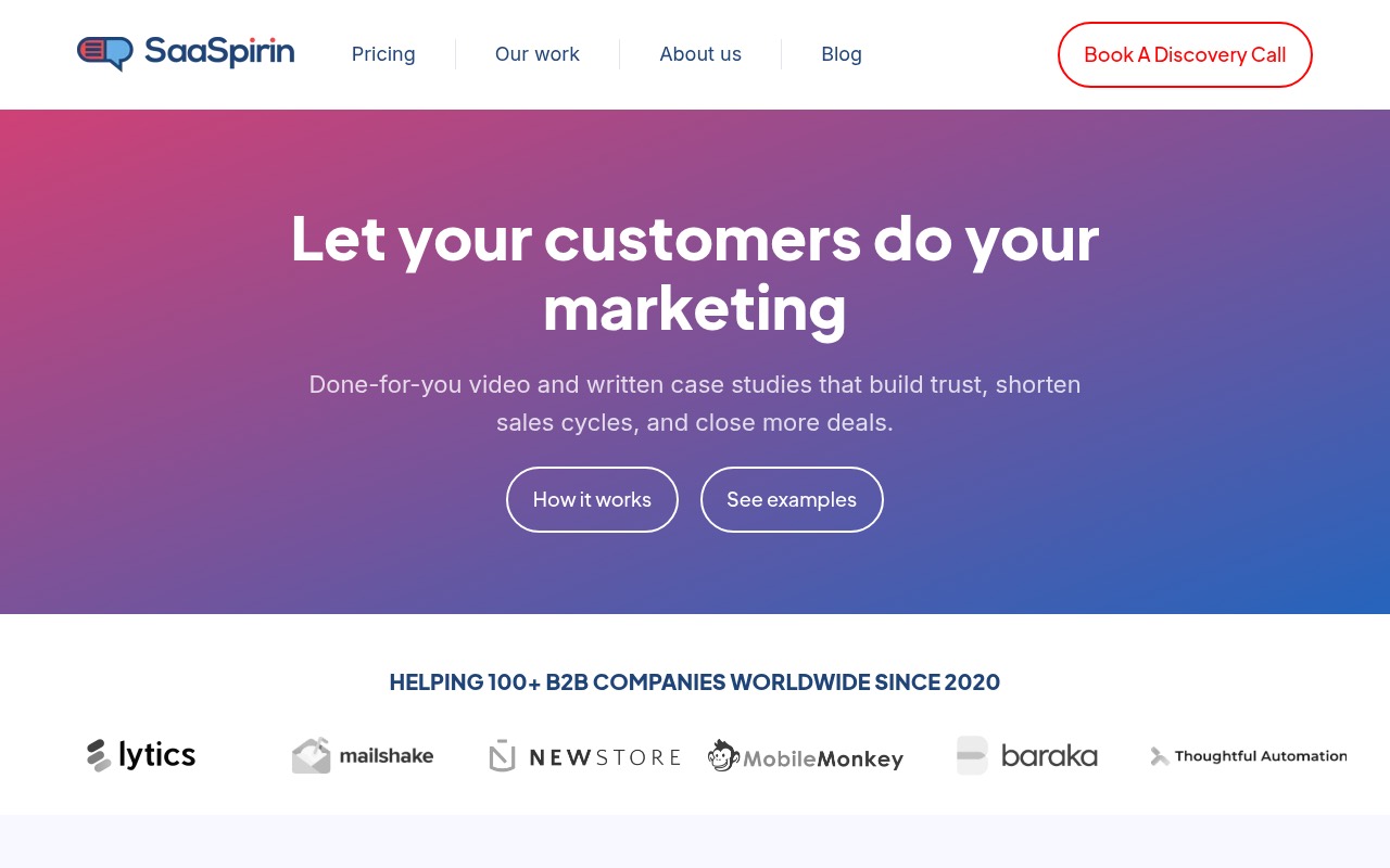 SaaSpirin homepage