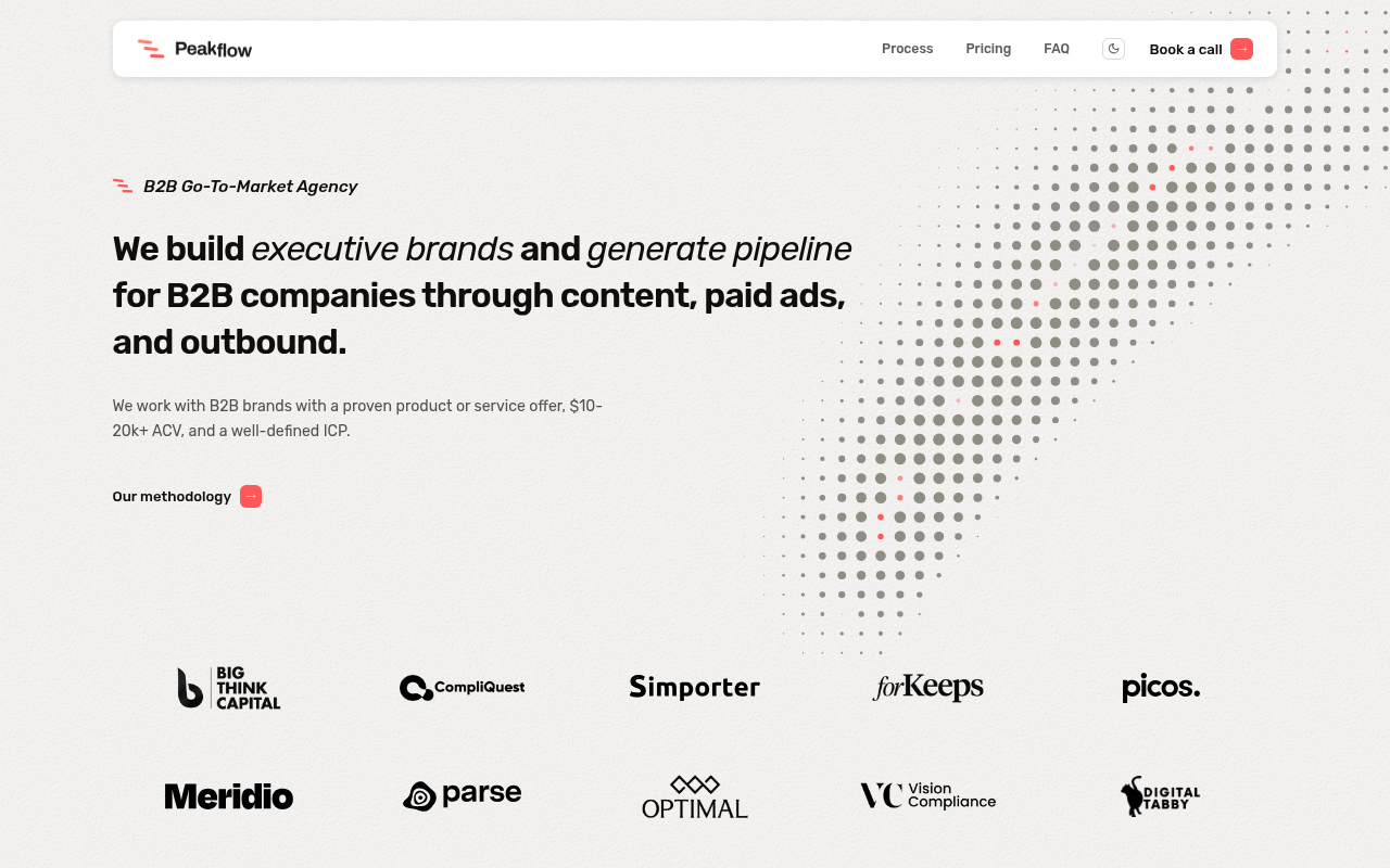 Peakflow homepage