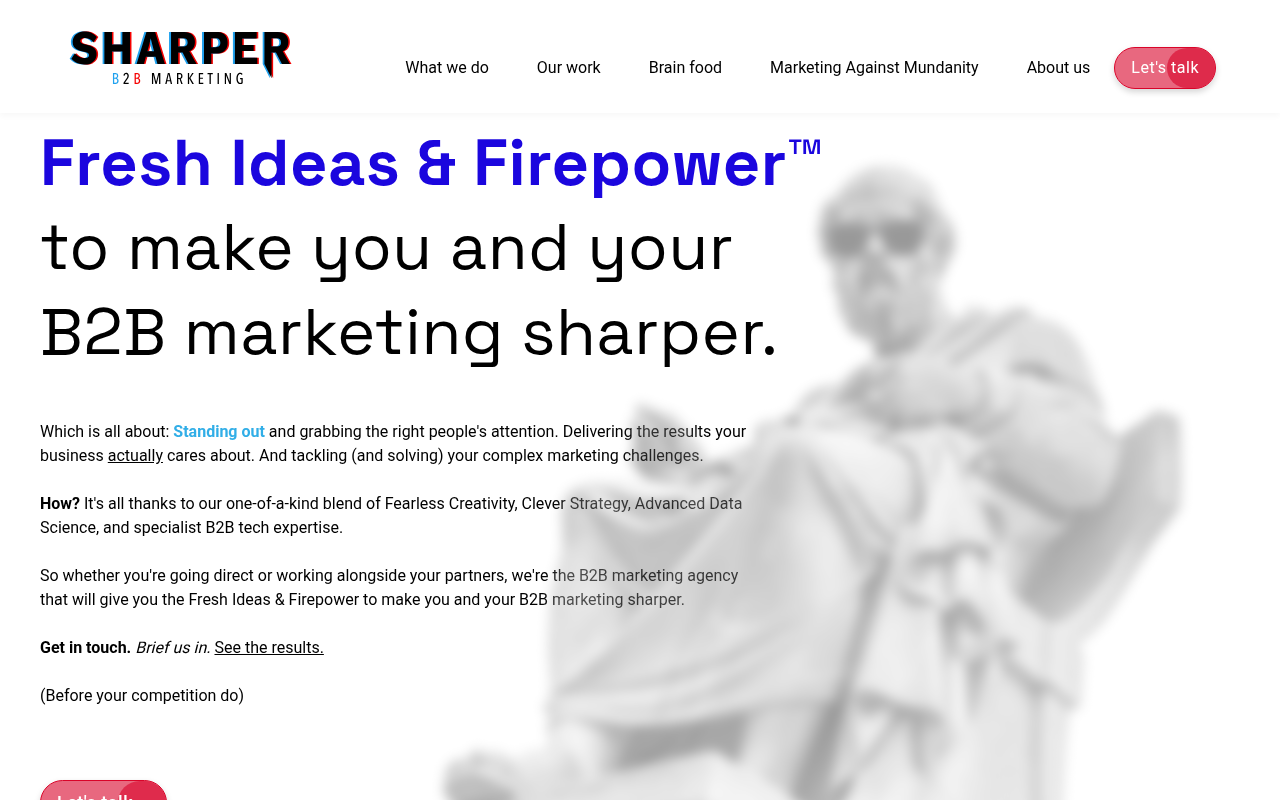 Sharper B2B Marketing homepage