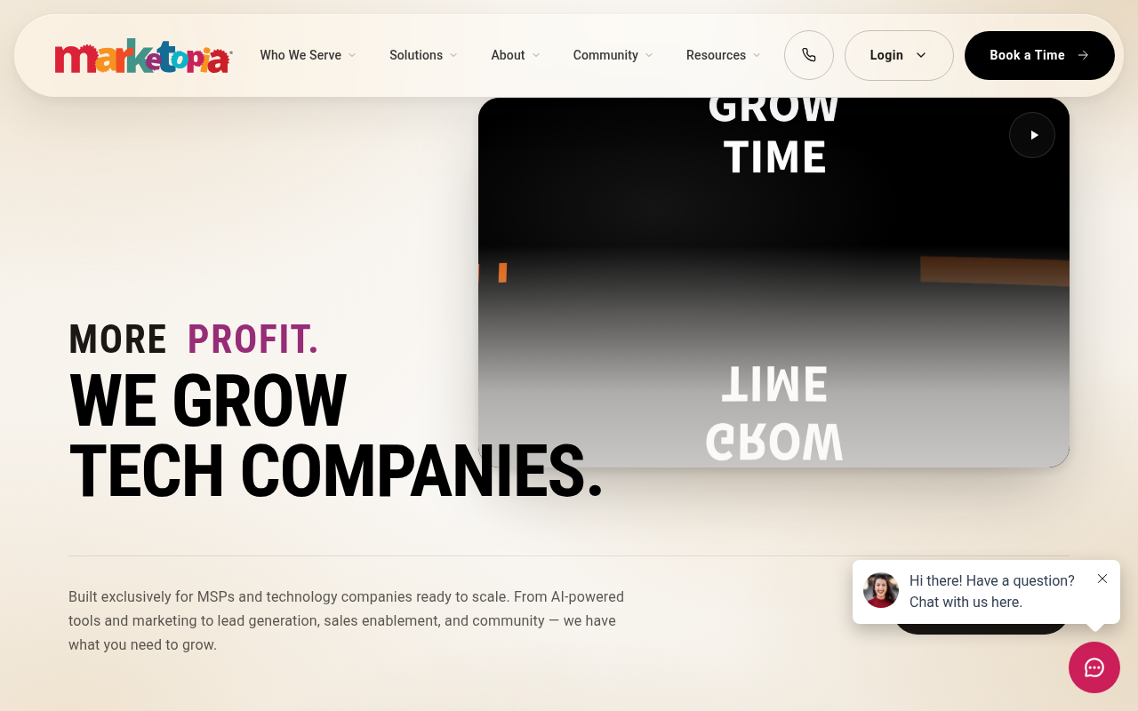 Marketopia homepage
