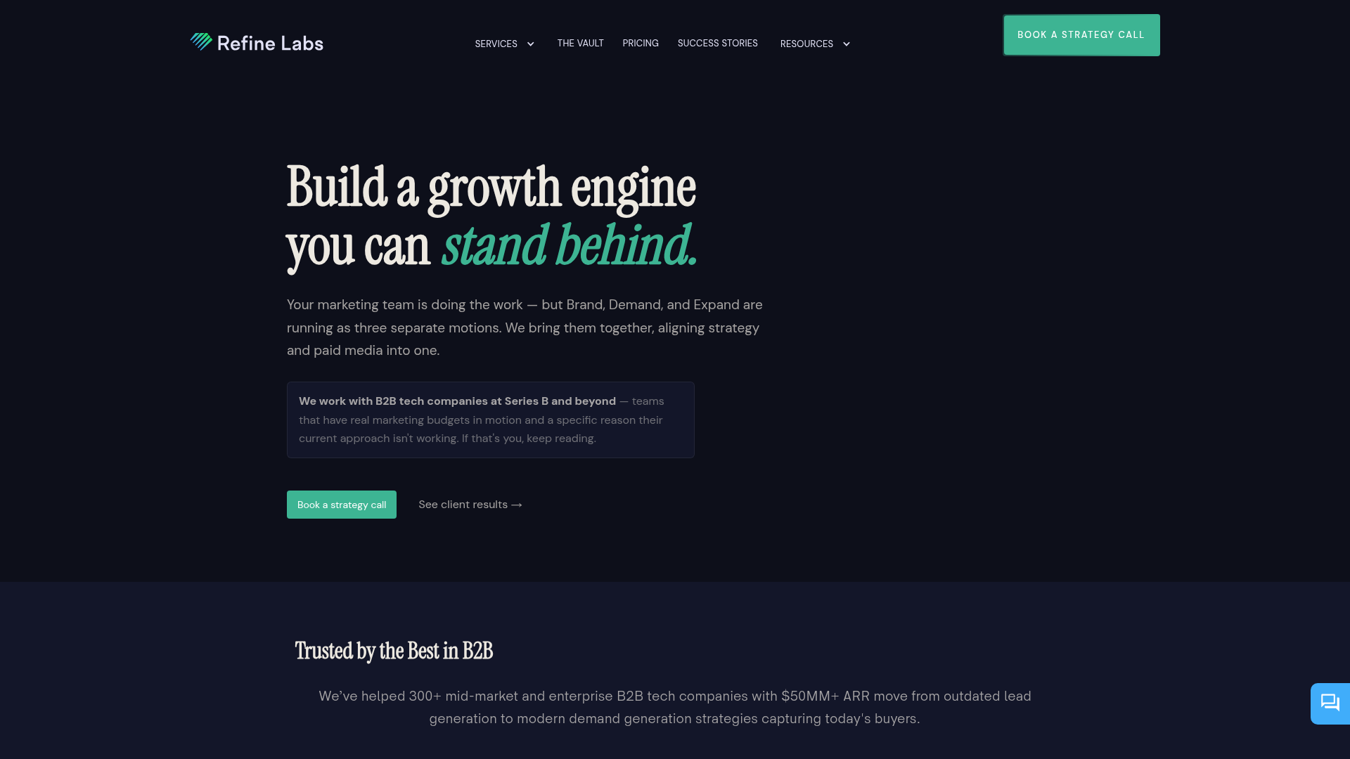 Refine Labs homepage