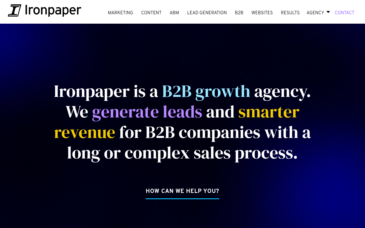 Ironpaper homepage