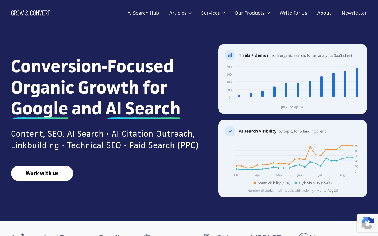 Grow and Convert homepage