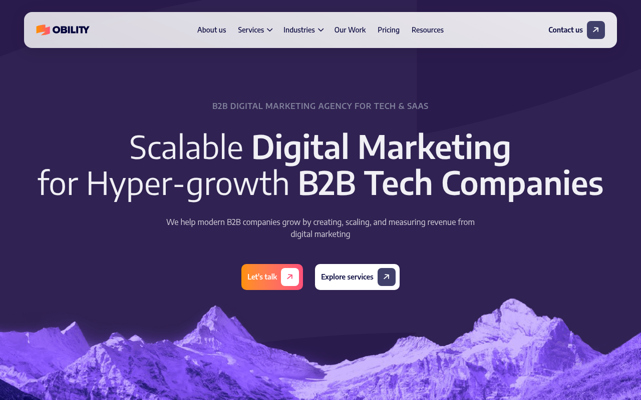 Obility homepage