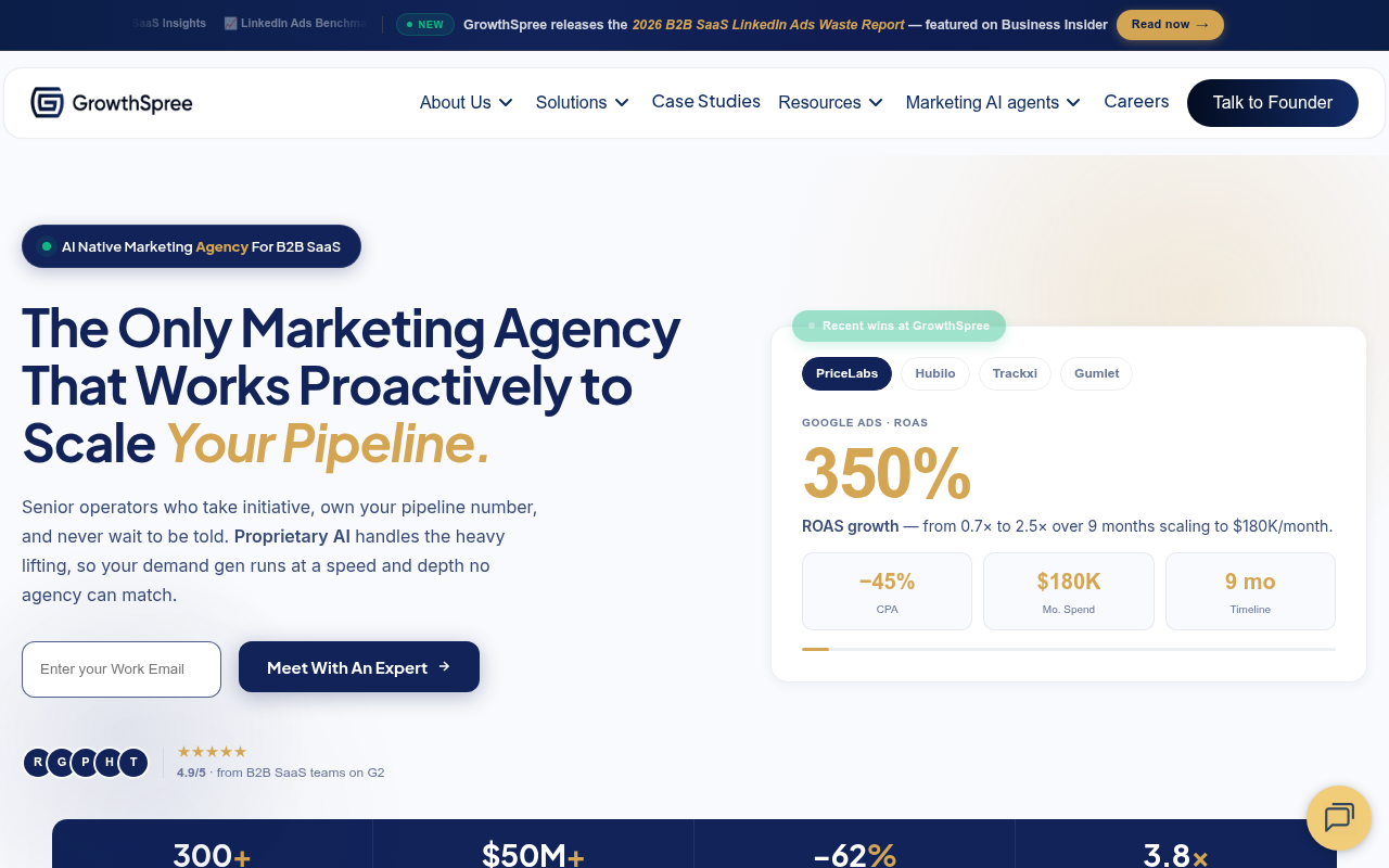GrowthSpree homepage