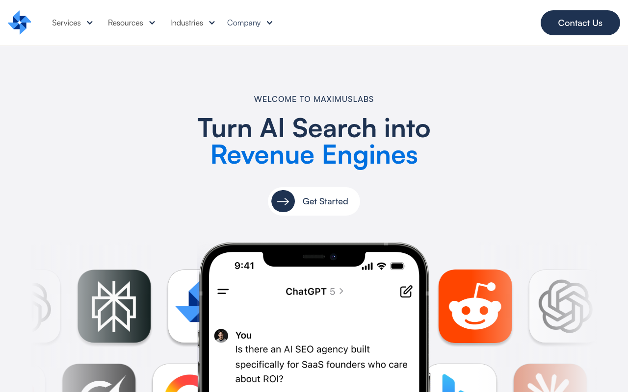 MaximusLabs AI homepage