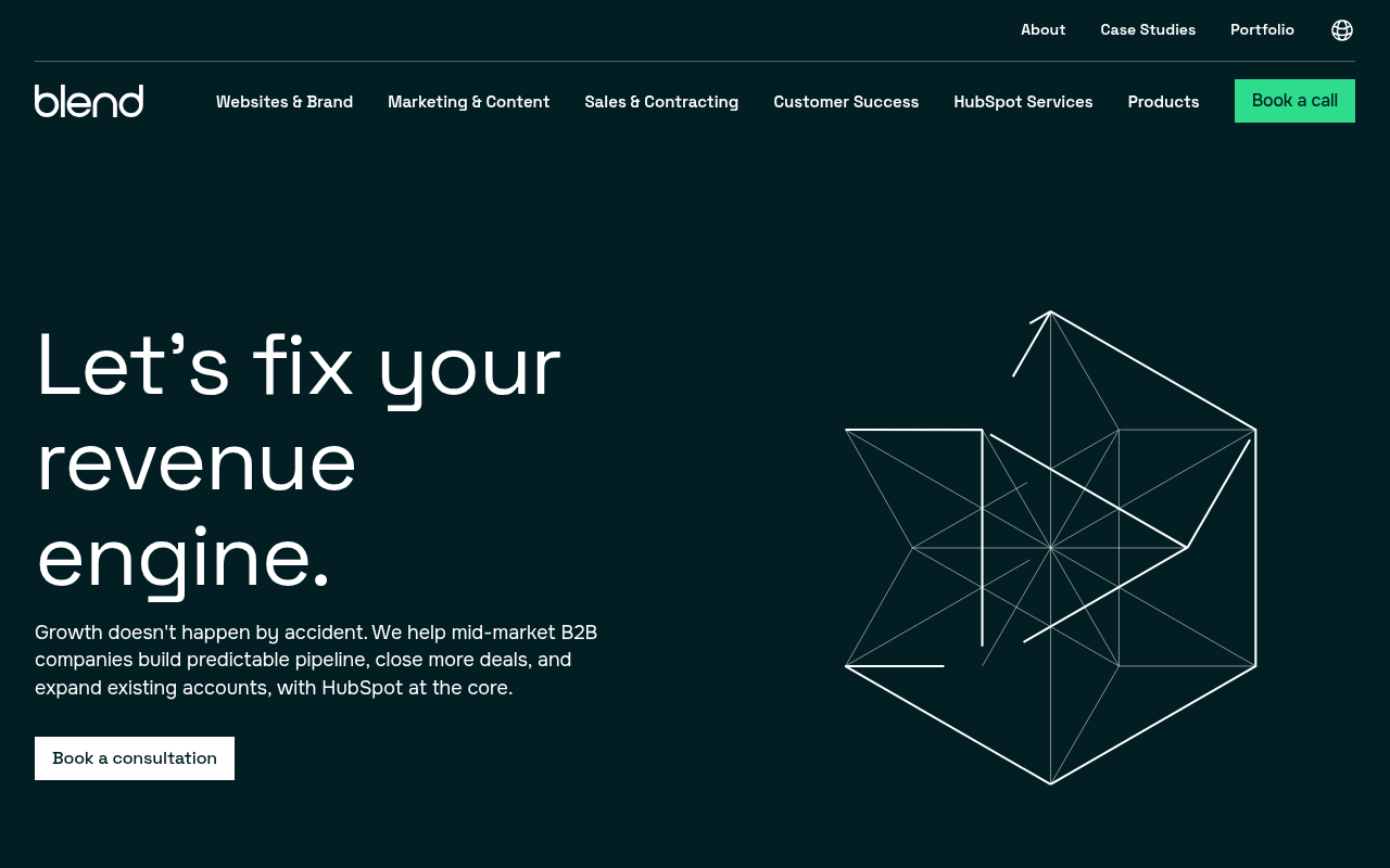Blend Marketing homepage