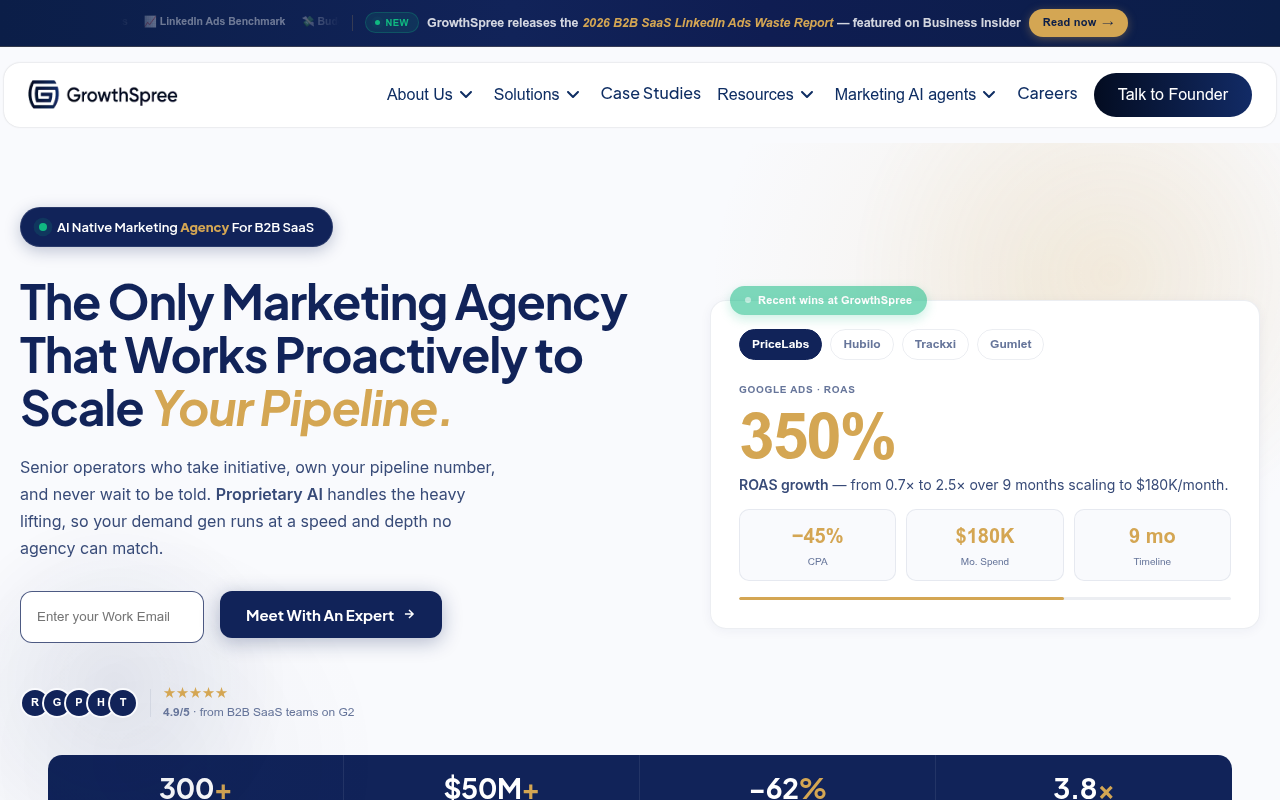 GrowthSpree homepage