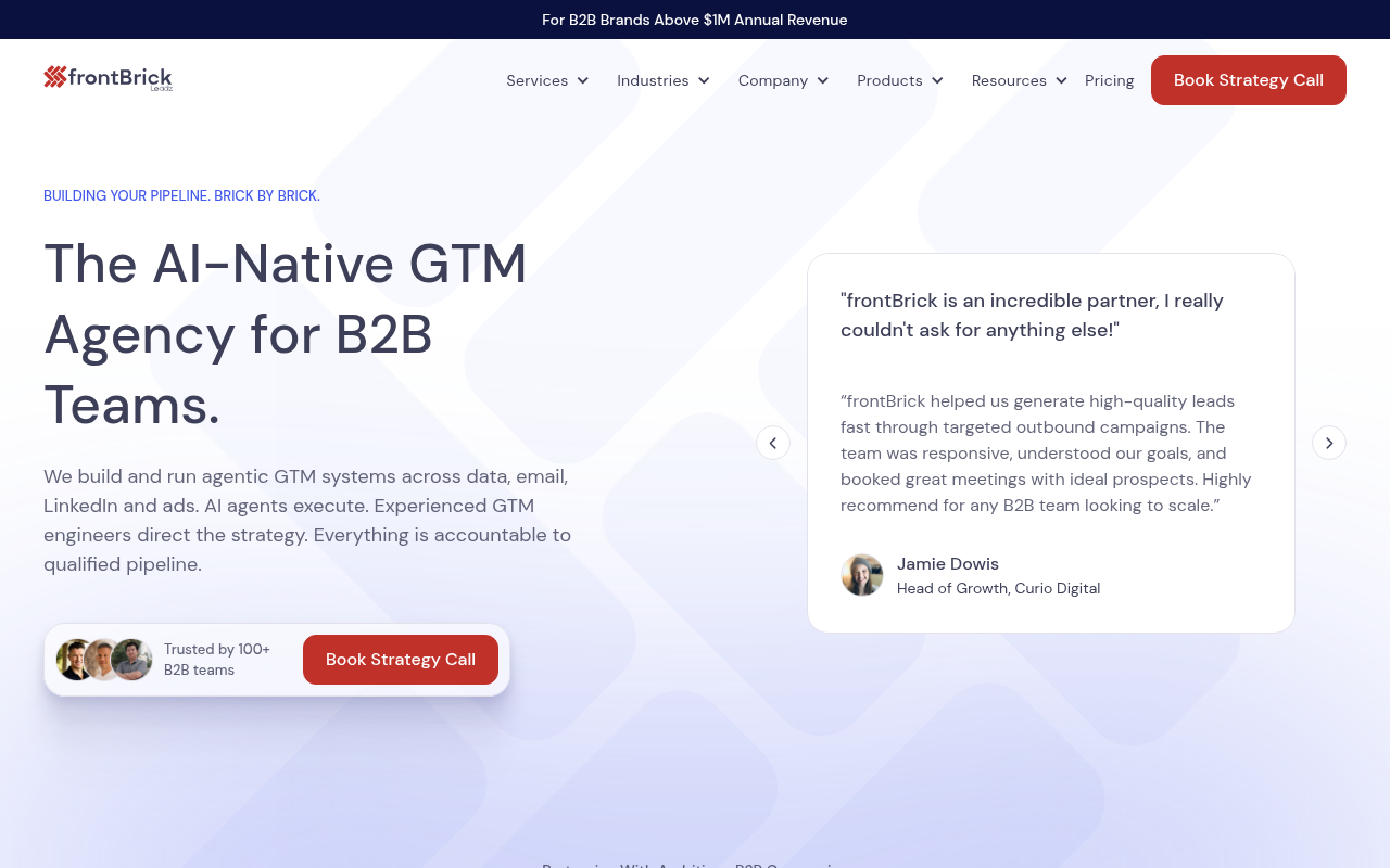 frontBrick homepage