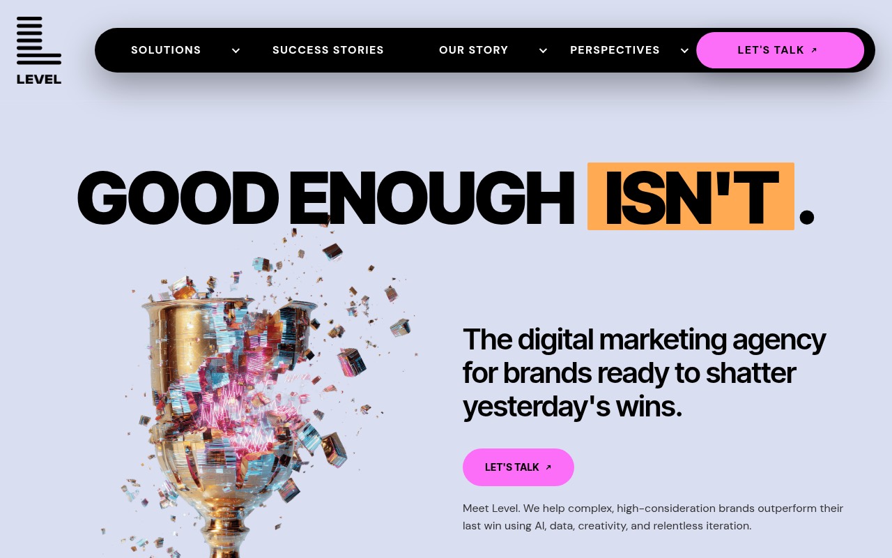 Level Agency homepage