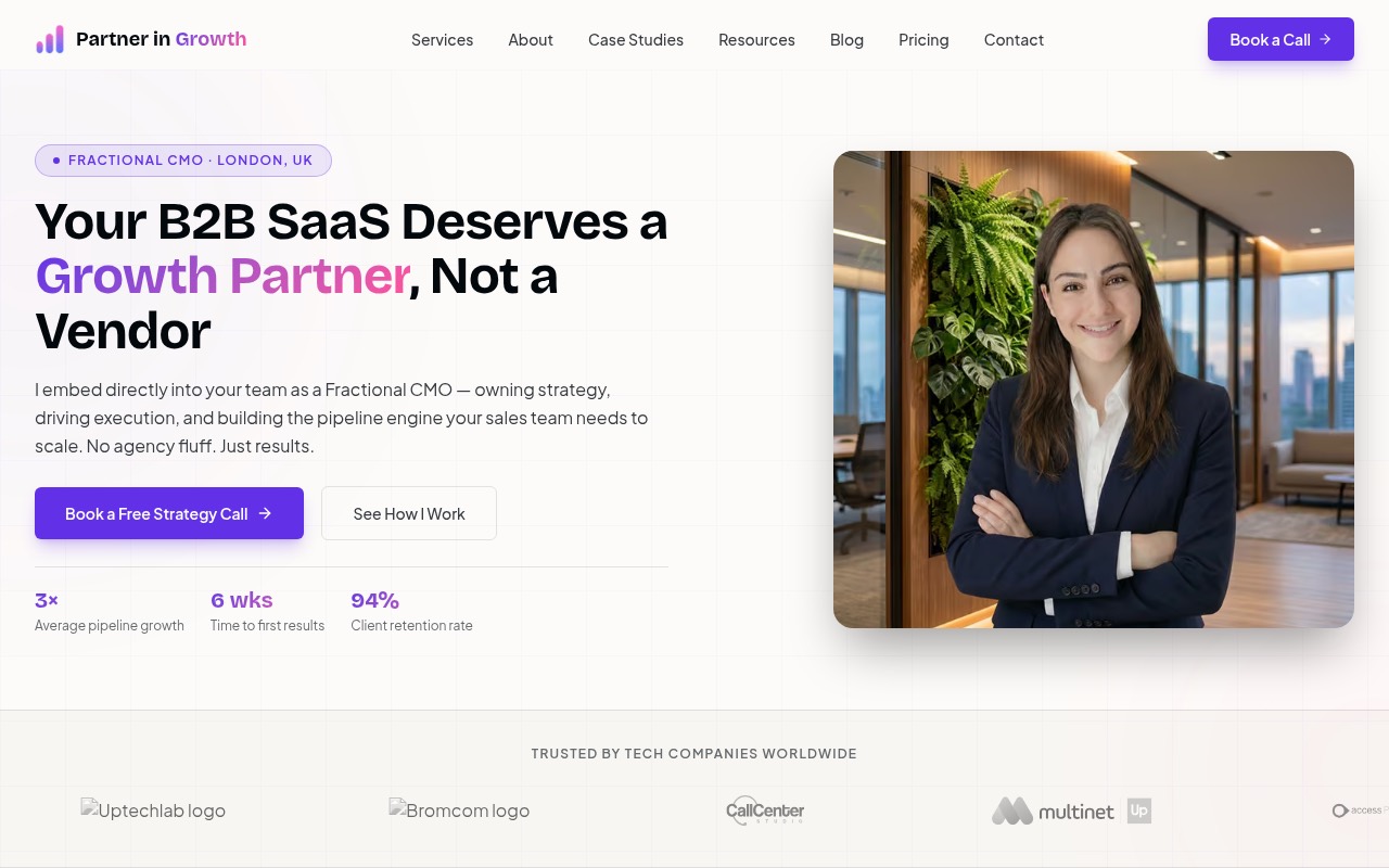 Partner in Growth homepage