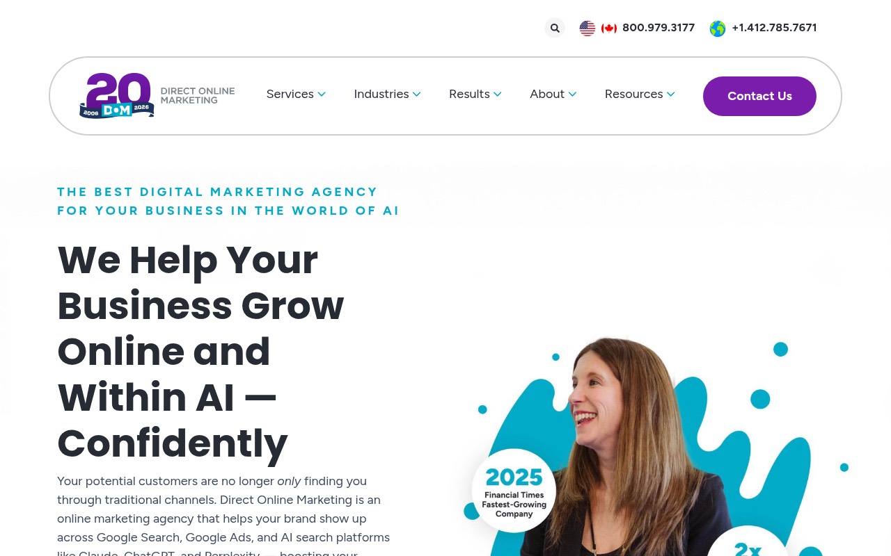 Direct Online Marketing homepage