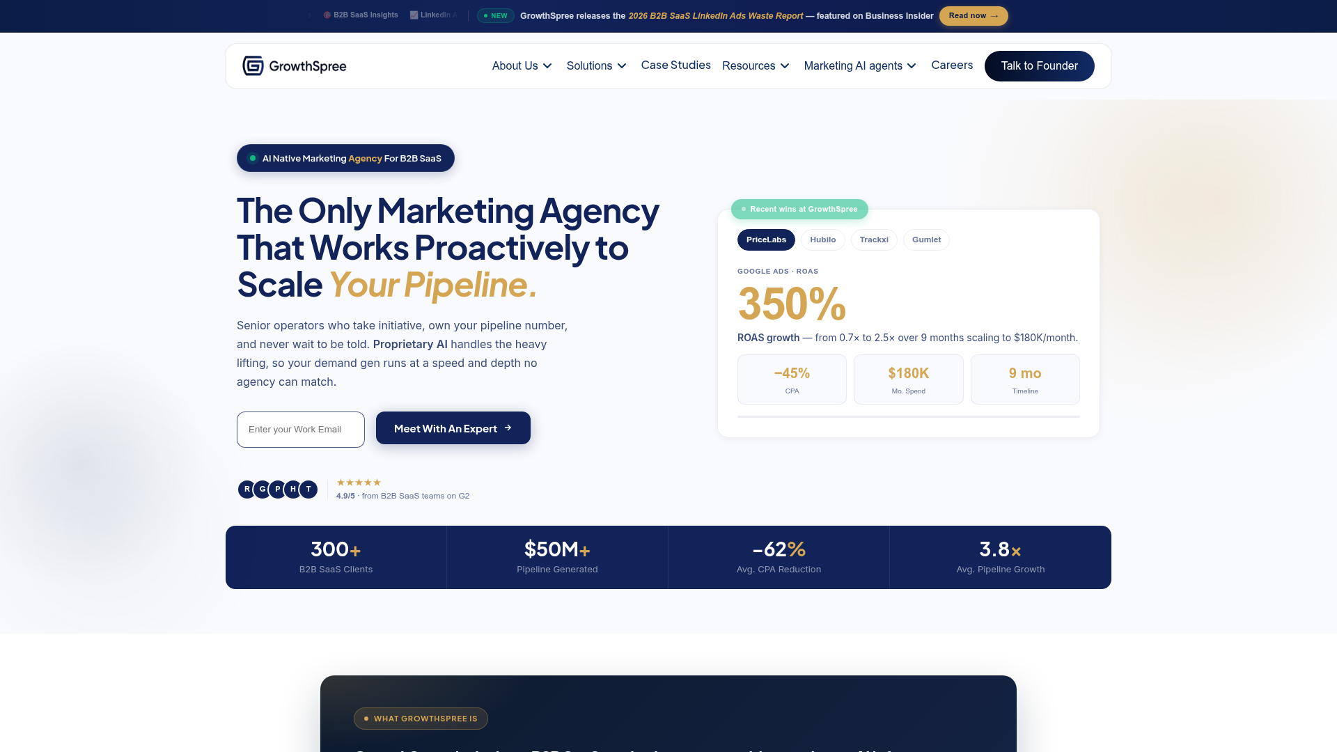 GrowthSpree homepage