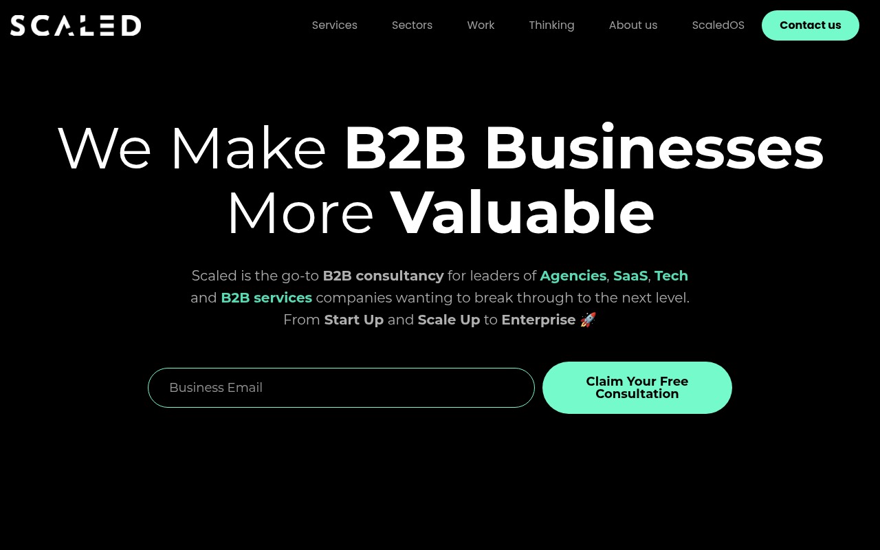 Scaled homepage