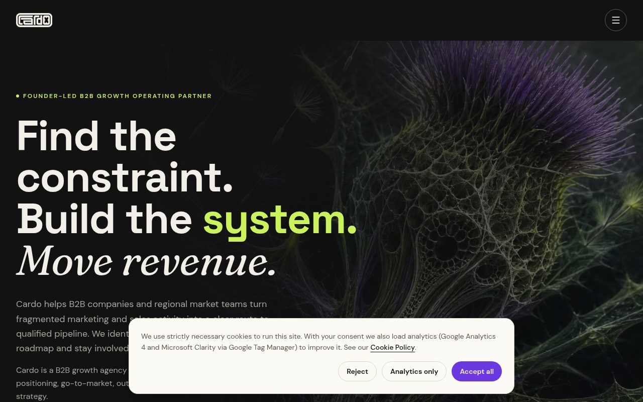 Cardo Growth Agency homepage