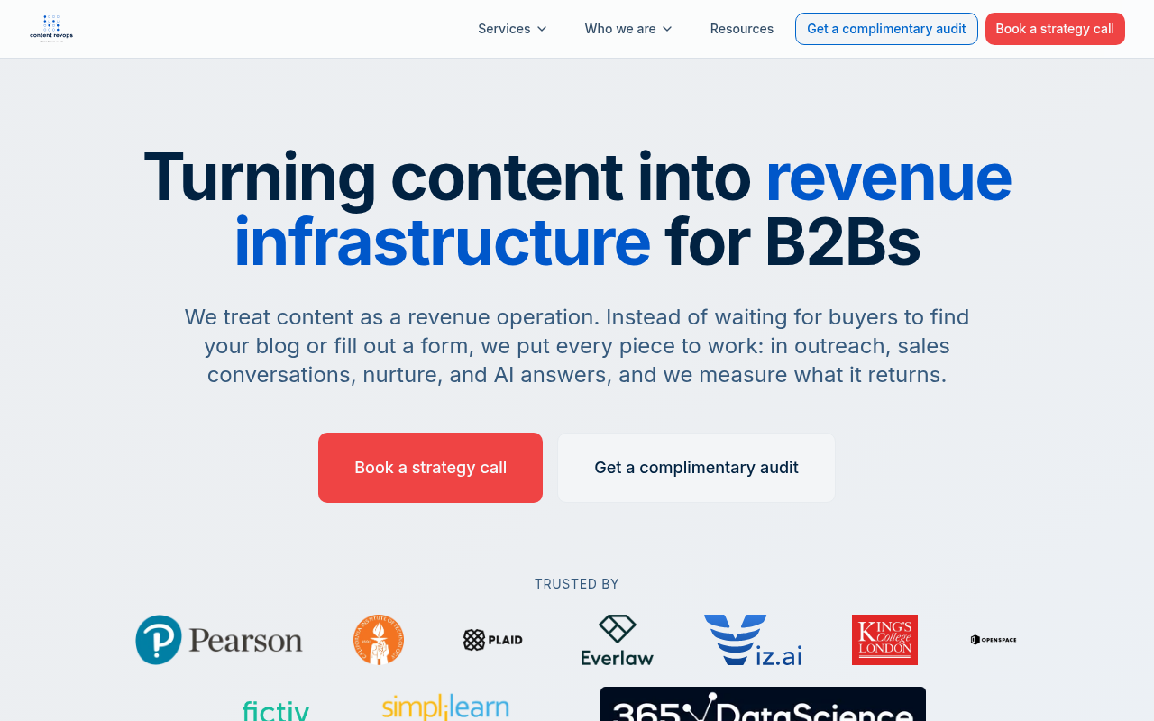 Content RevOps homepage