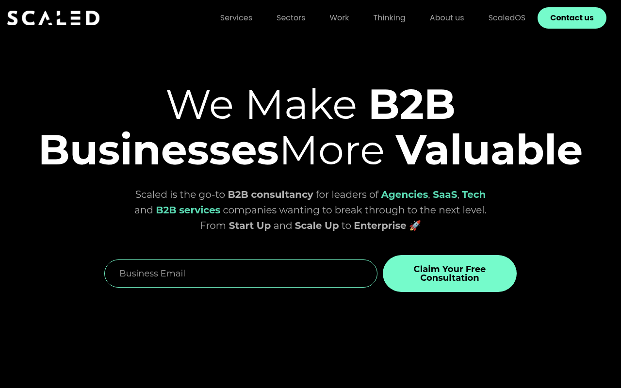 Scaled Consulting homepage