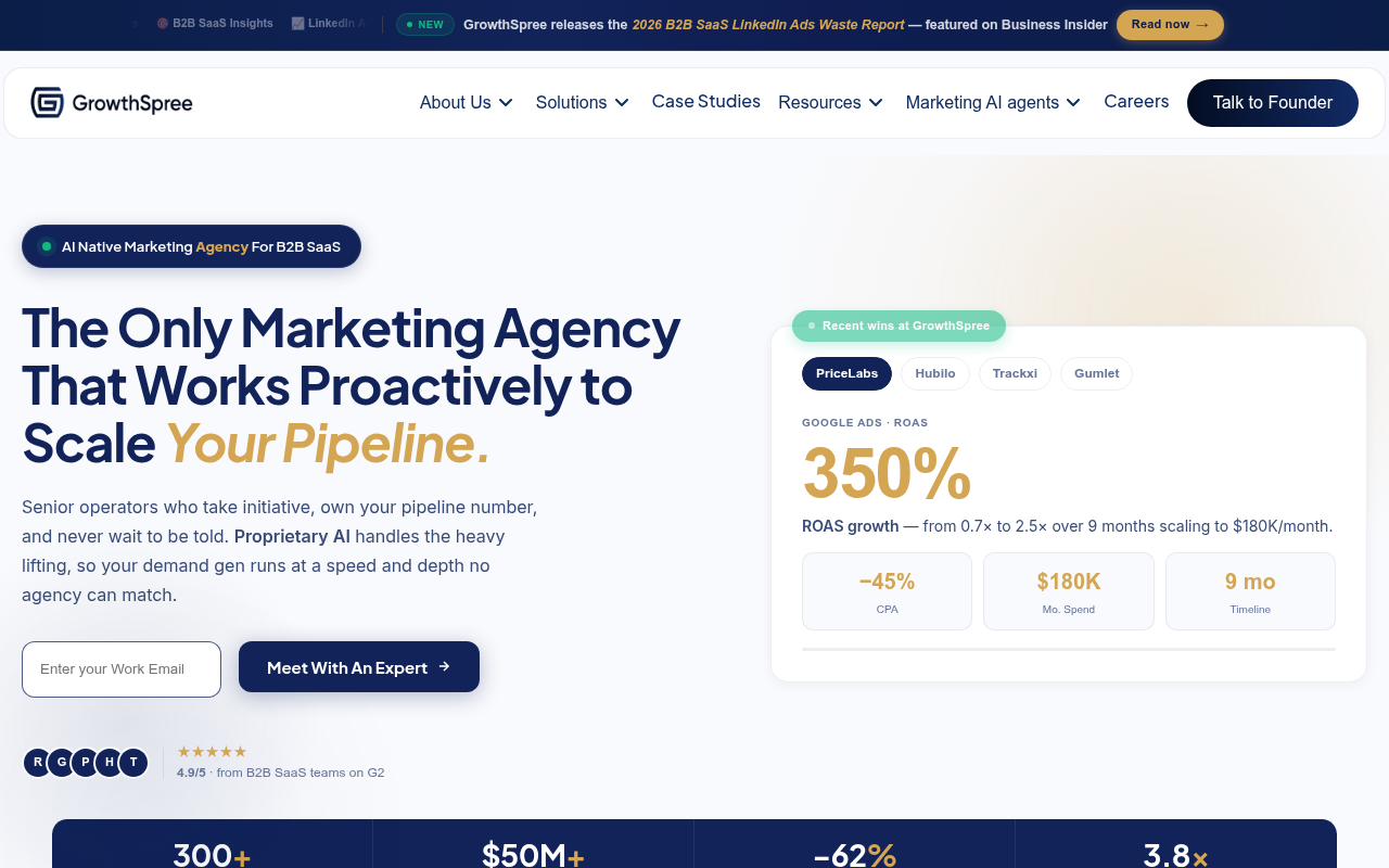 GrowthSpree homepage