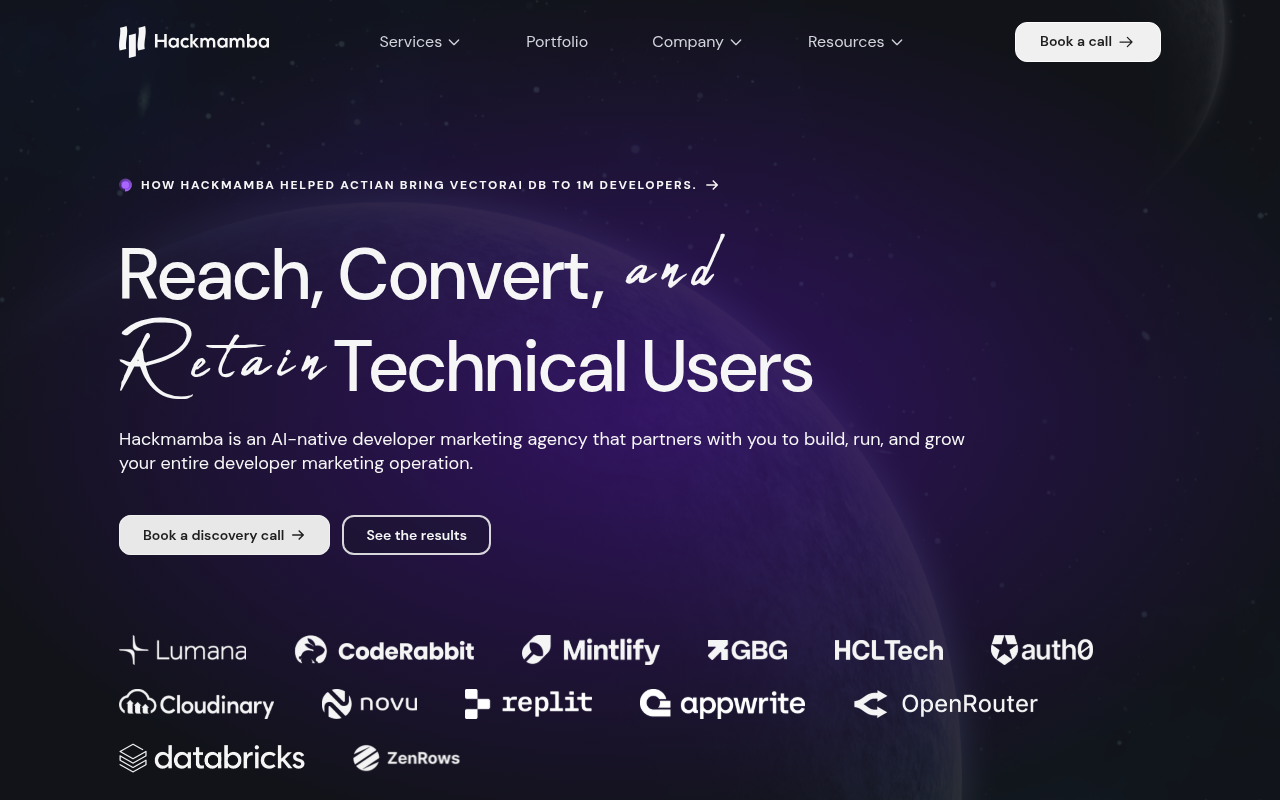 Hackmamba homepage