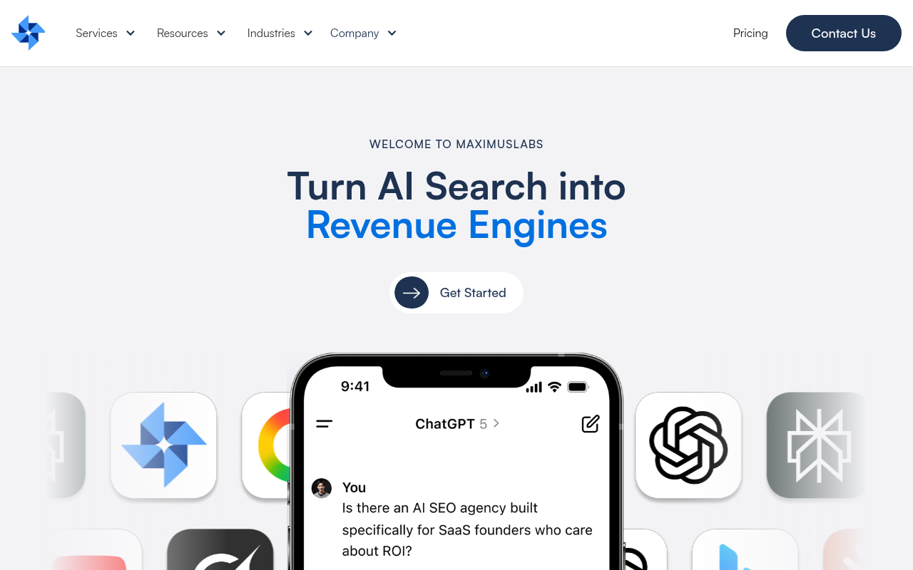 MaximusLabs AI homepage