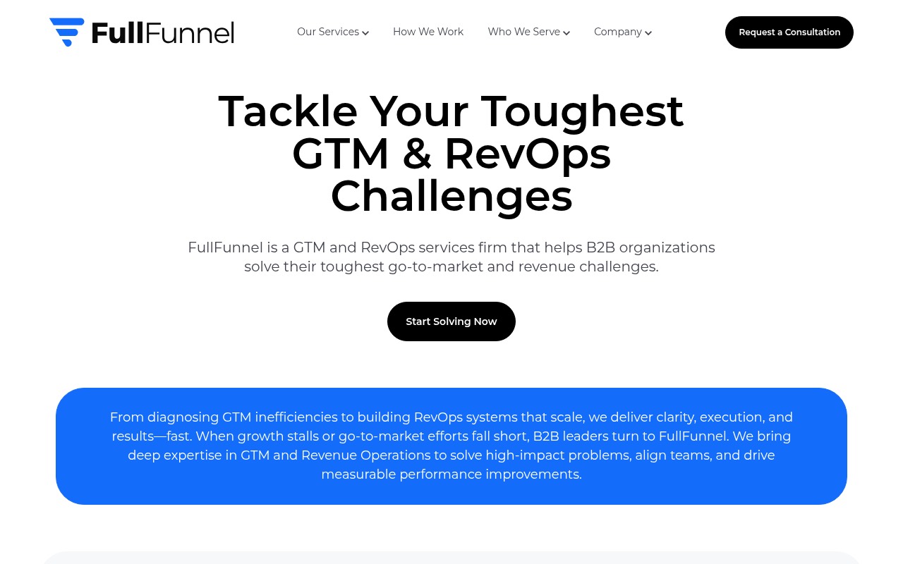 FullFunnel homepage