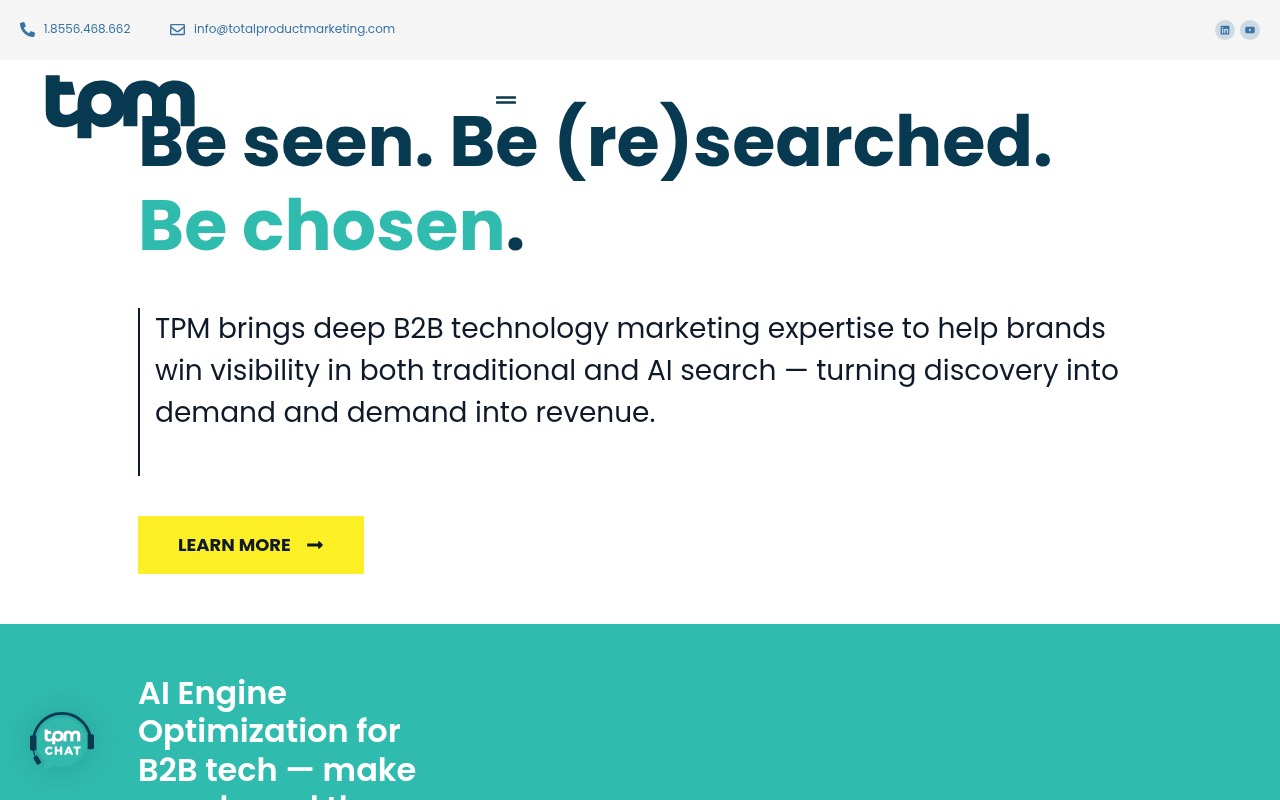 Total Product Marketing homepage