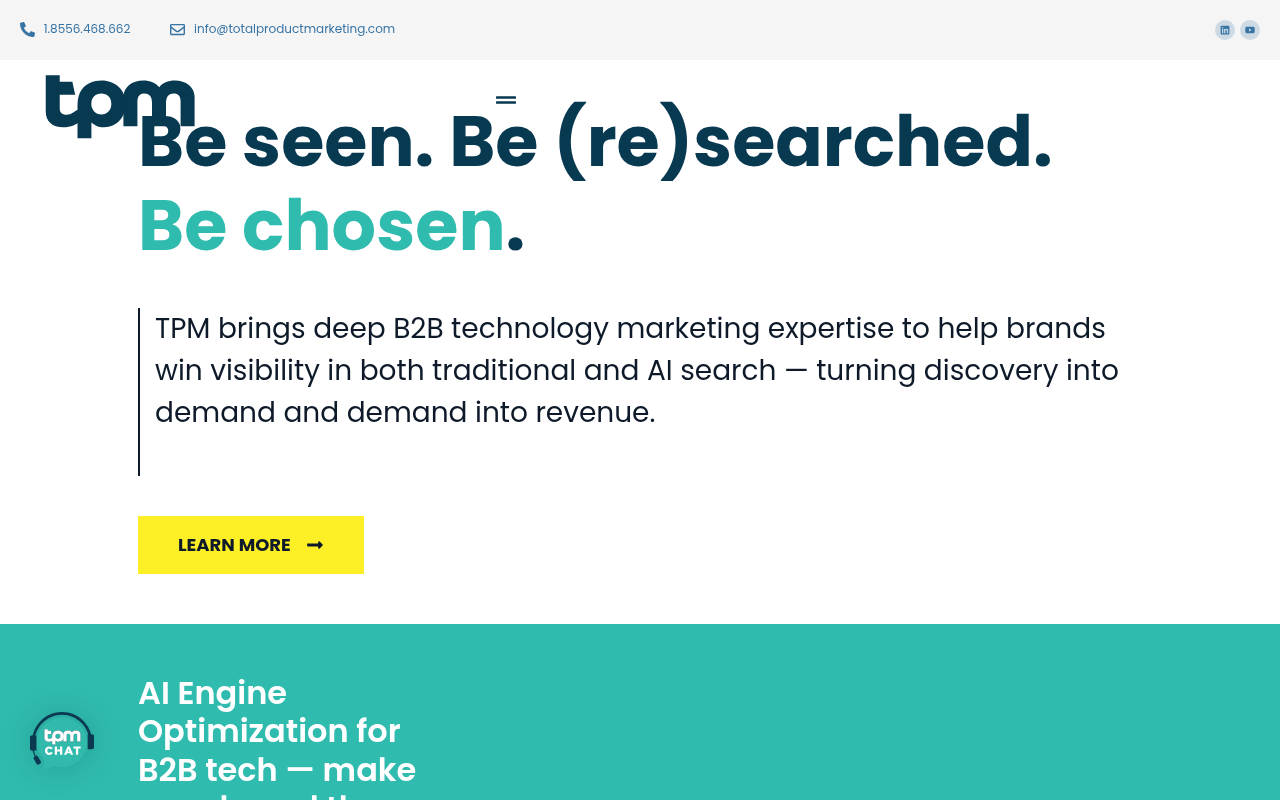 Total Product Marketing homepage