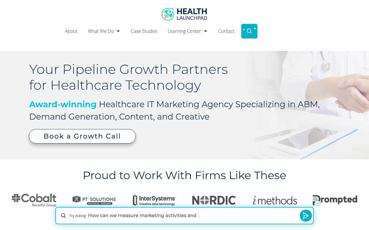 Health Launchpad homepage