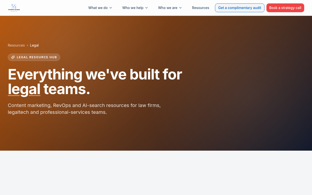 Content RevOps homepage