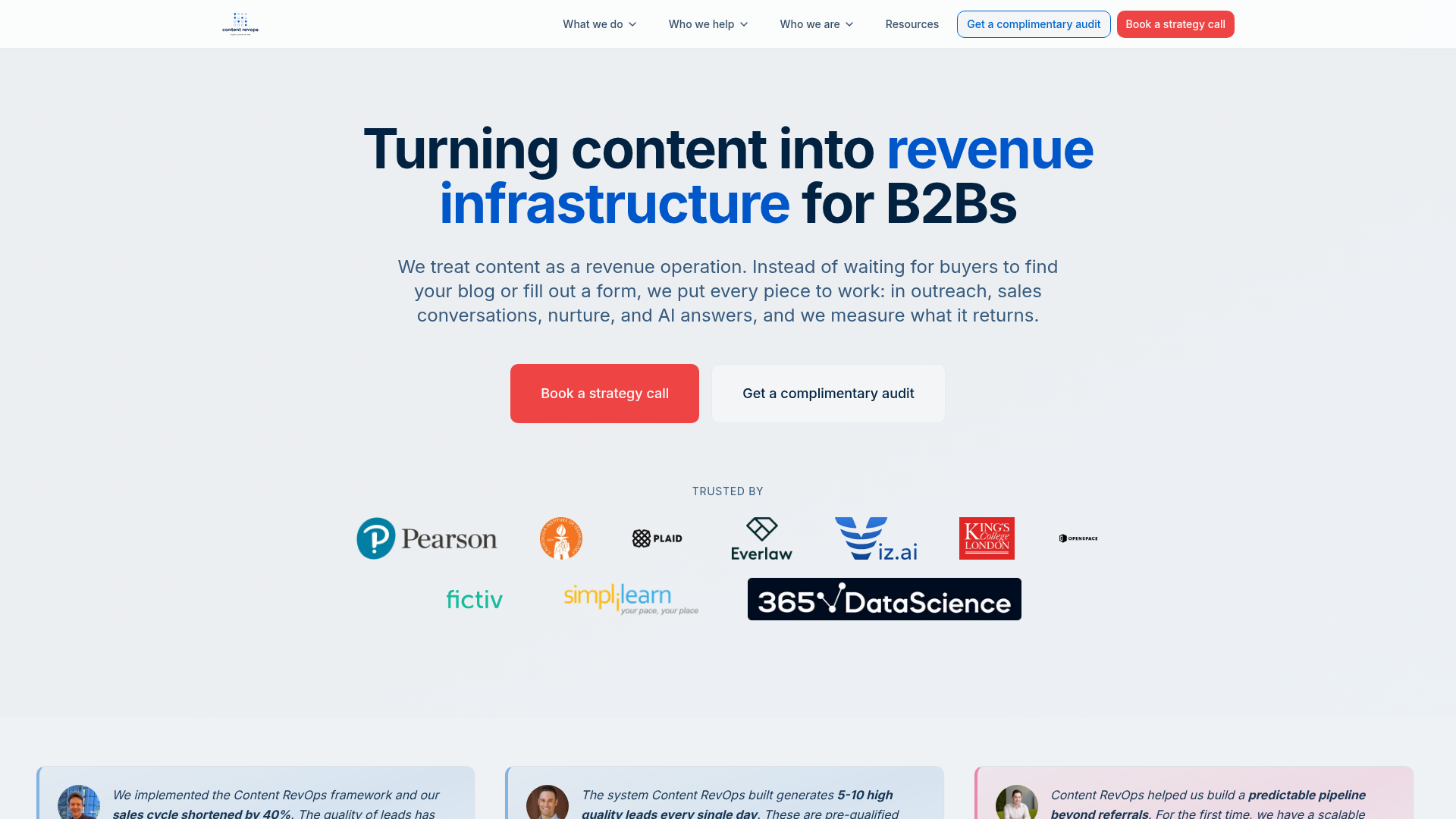 Content RevOps homepage
