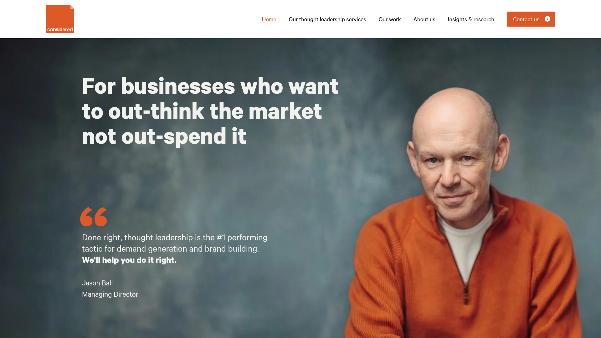 Considered Content homepage