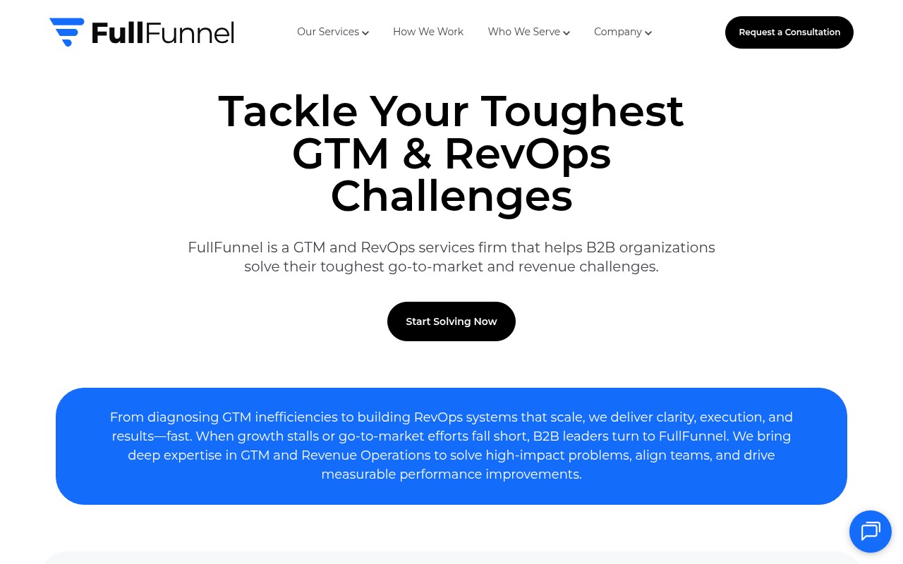 FullFunnel homepage