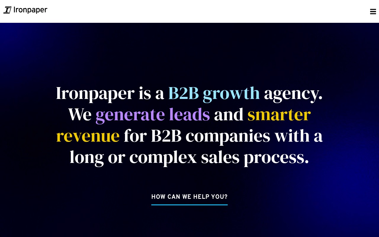 Ironpaper homepage