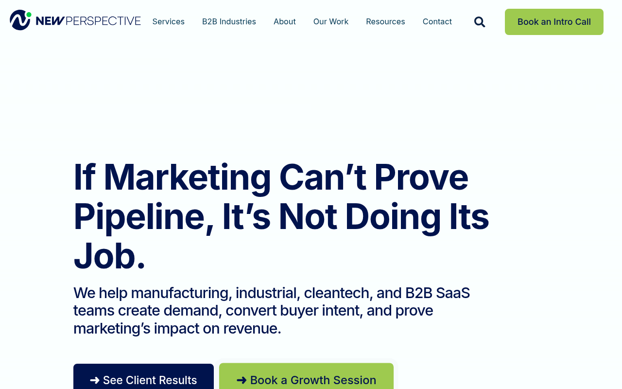 New Perspective Marketing homepage