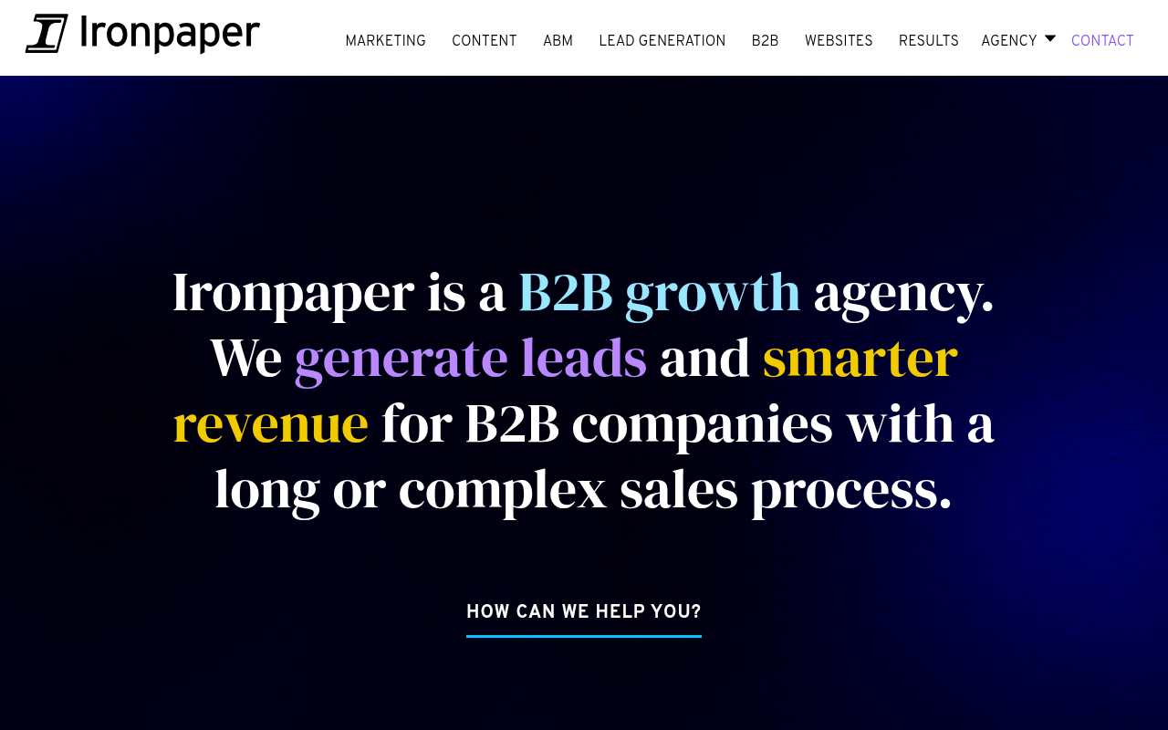 Ironpaper homepage