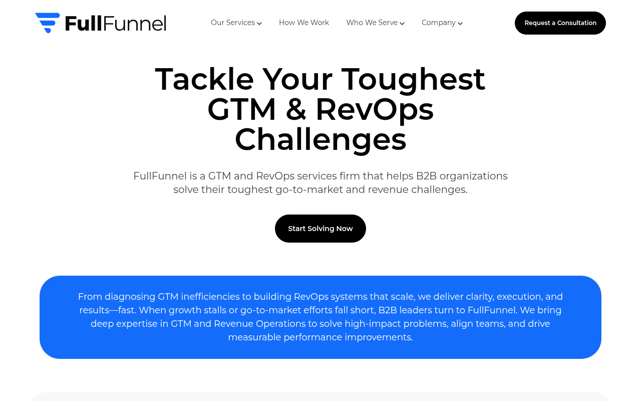 FullFunnel homepage