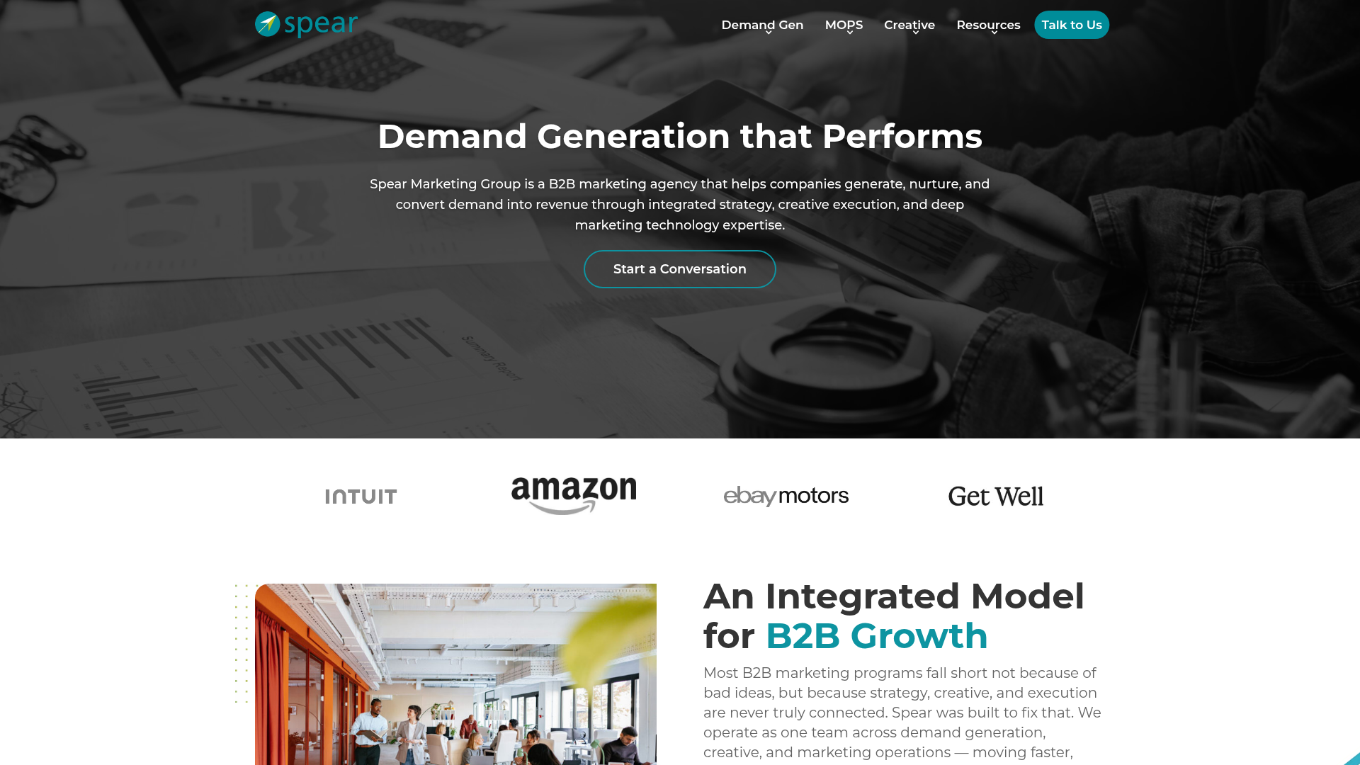 Spear Marketing Group homepage