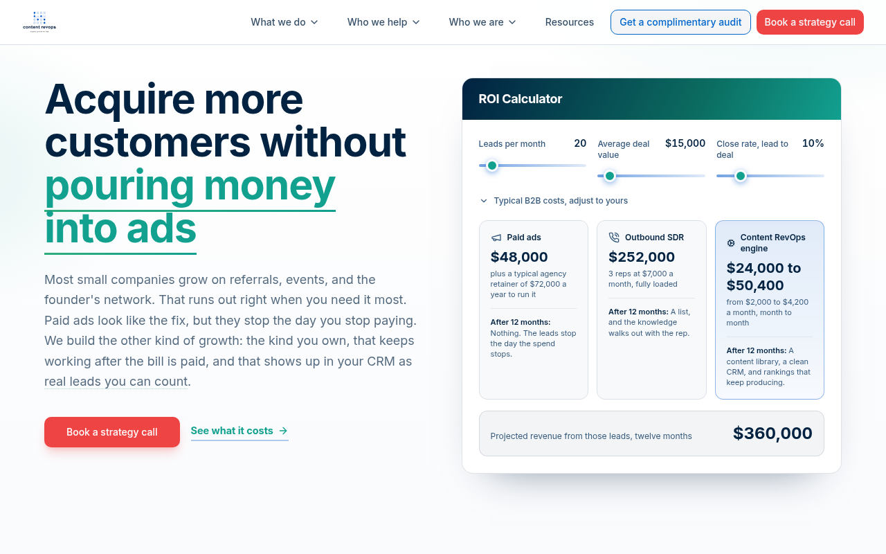Content RevOps homepage