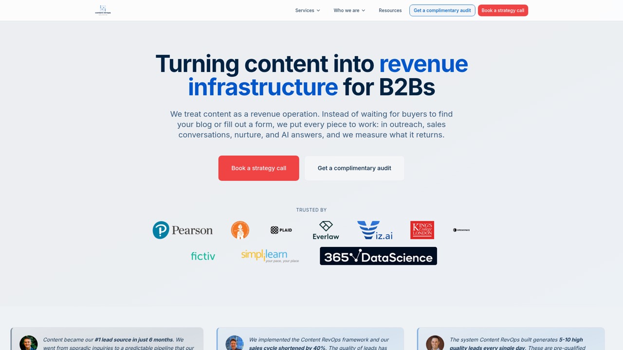 Content RevOps homepage